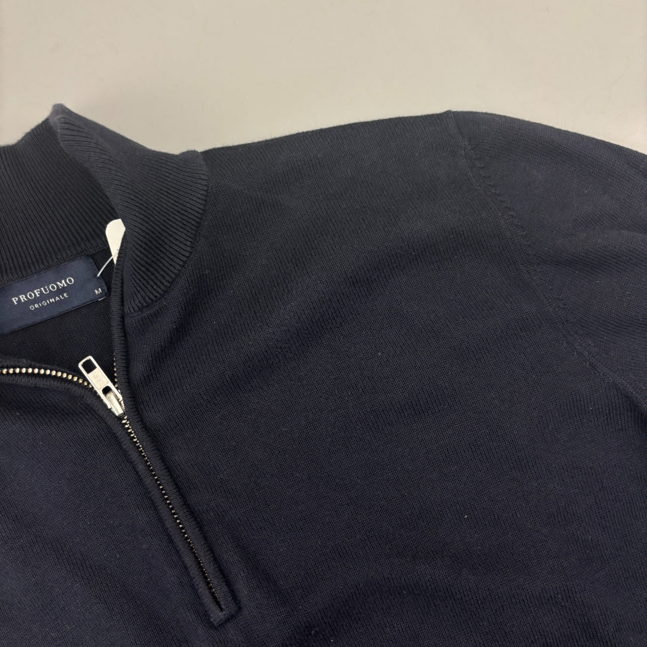Navy Profuomo Half Zip - Men M - New
