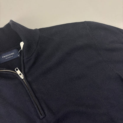 Navy Profuomo Half Zip - Men M - New