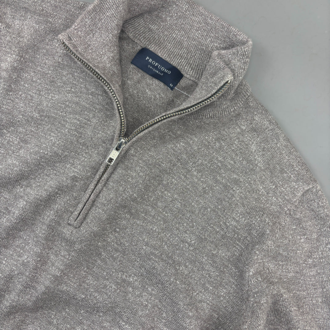 Grey Profuomo Half Zip - Men M - New