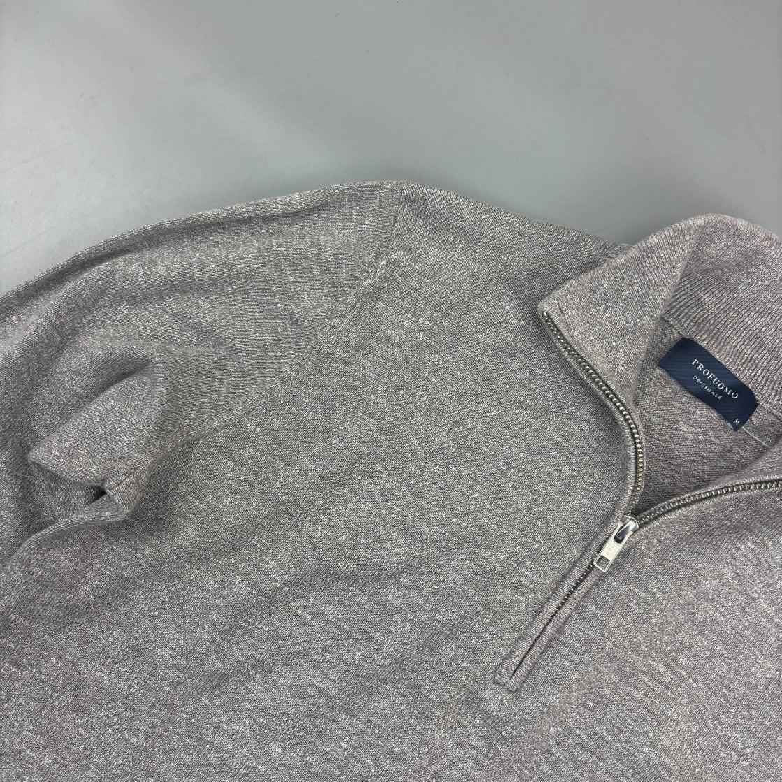Grey Profuomo Half Zip - Men M - New