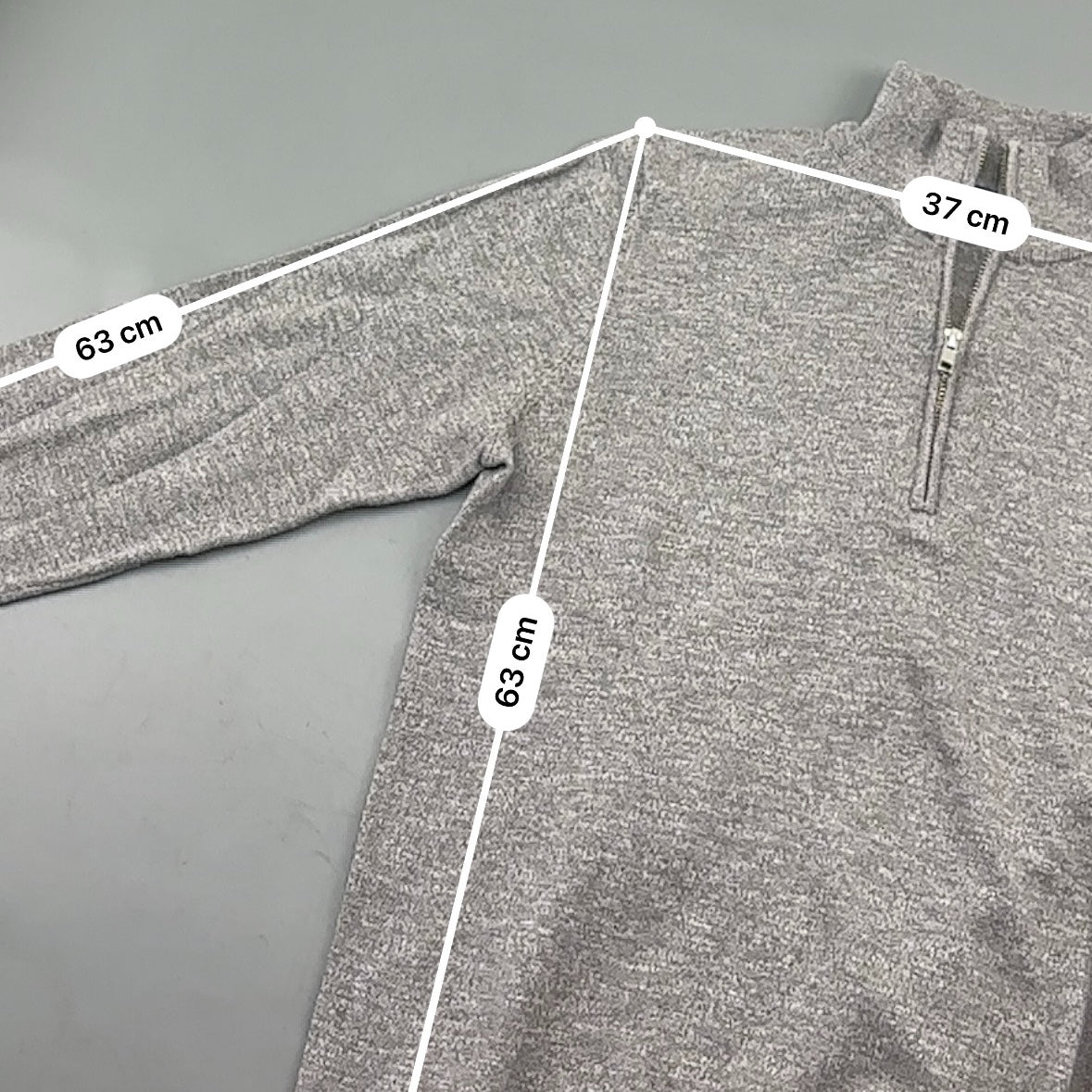Grey Profuomo Half Zip - Men M - New