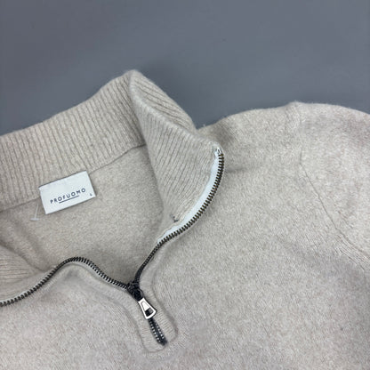 Beige Profuomo Half Zip - Men L - Very Good