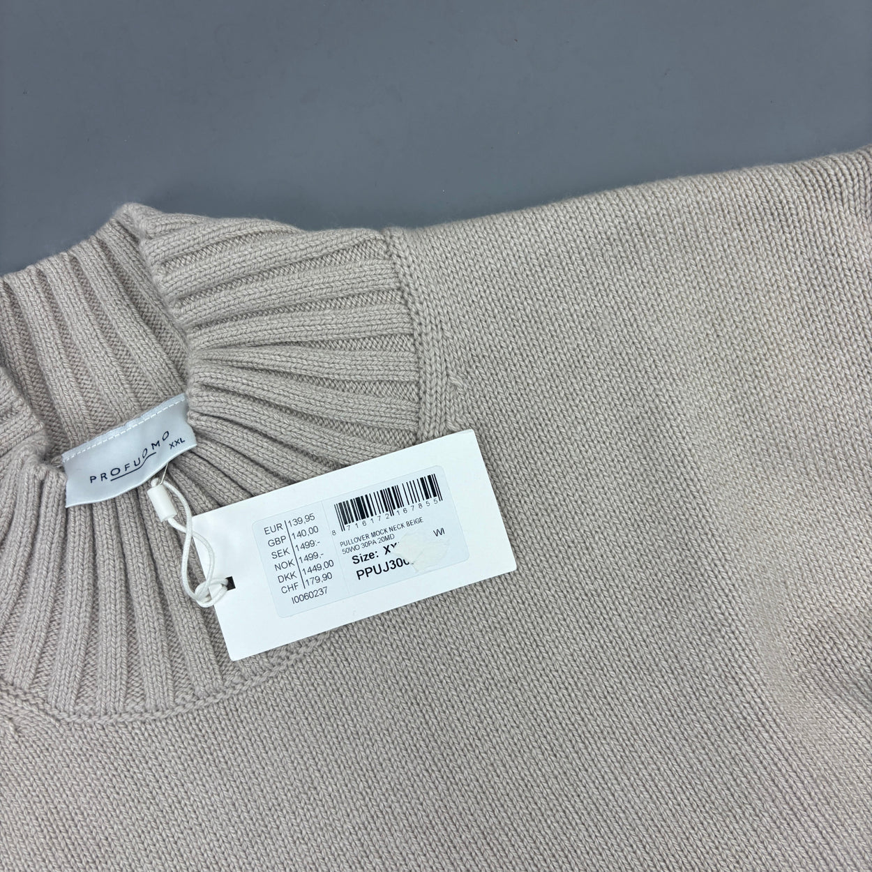 Beige Profuomo Turtleneck - Men XXL - New With Tags