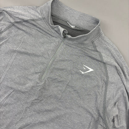 Grey Gymshark Half Zip - Men XL - Very Good