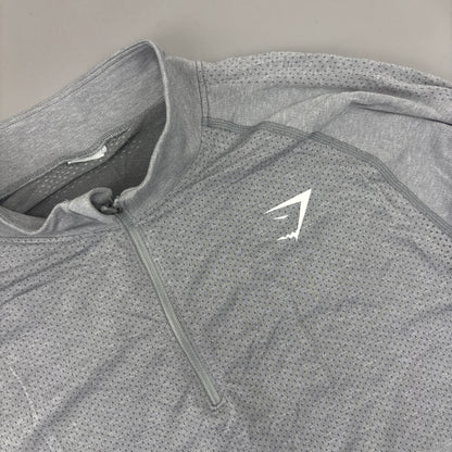 Grey Gymshark Half Zip - Men XL - Very Good