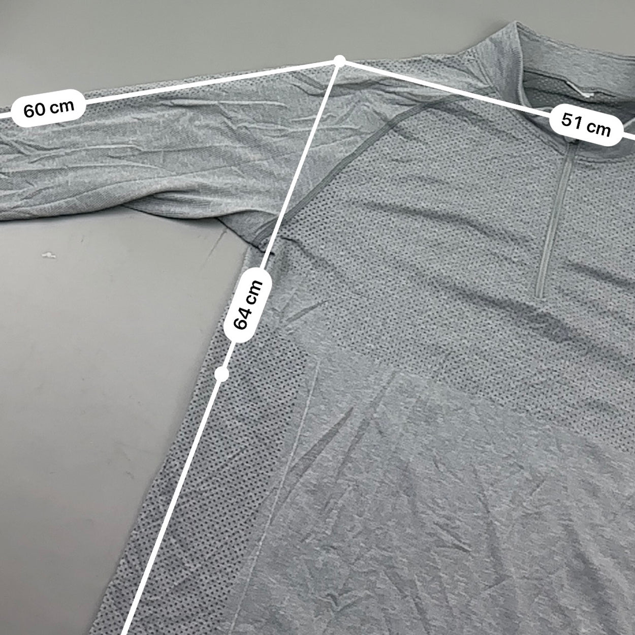 Grey Gymshark Half Zip - Men XL - Very Good