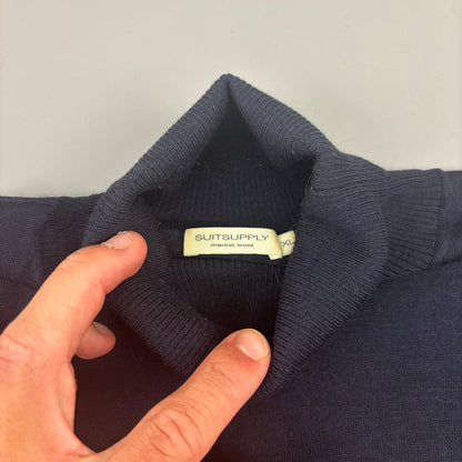 Blue/White Suitsupply Turtleneck - Men XL - New