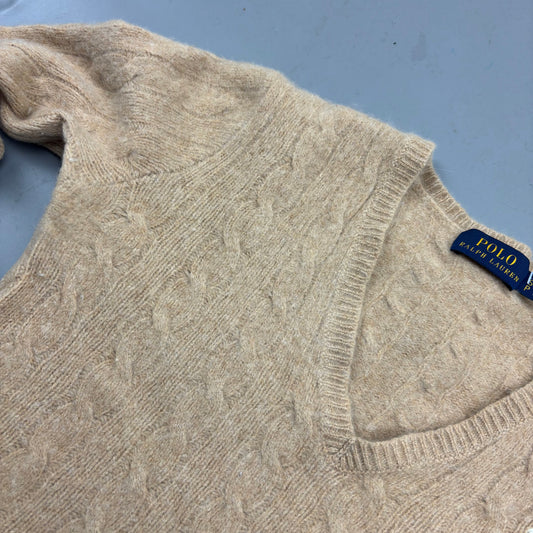 Beige Ralph Lauren V-neck Sweater - Women XXXS - Very Good