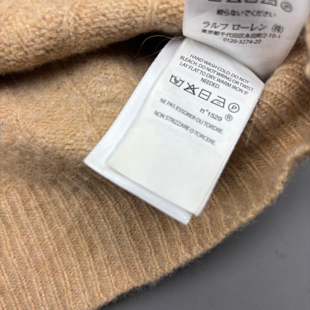 Beige Ralph Lauren V-neck Sweater - Women XXXS - Very Good