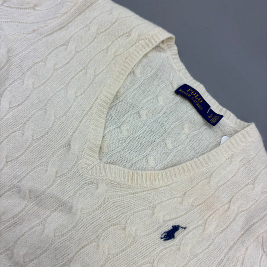 Beige Ralph Lauren V-neck Sweater - Women S - Very Good