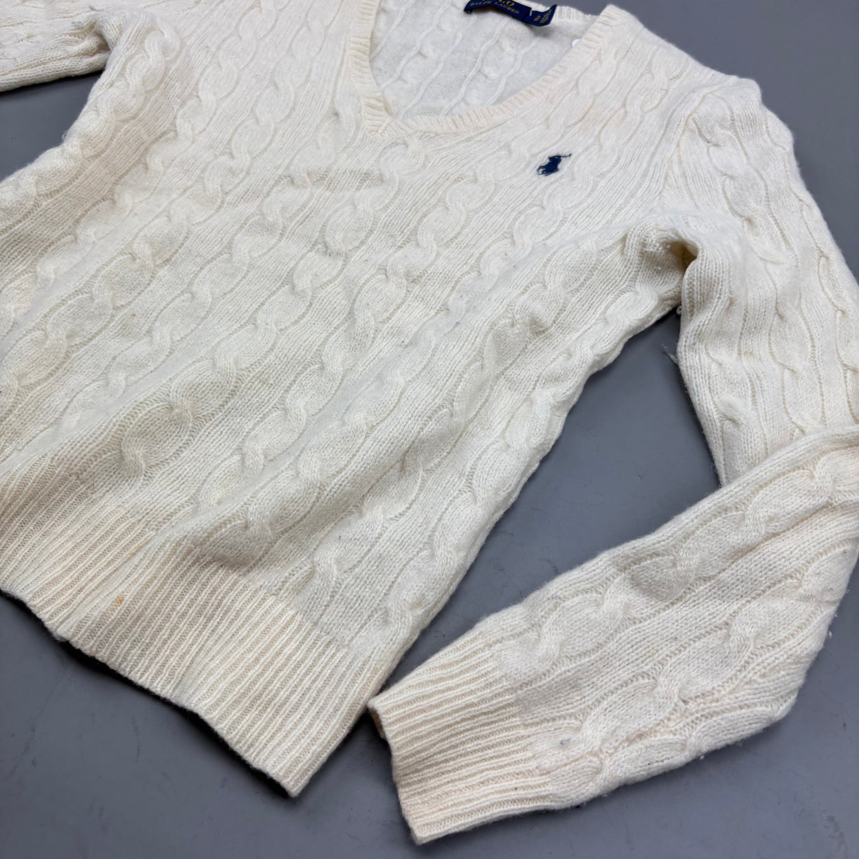 Beige Ralph Lauren V-neck Sweater - Women S - Very Good