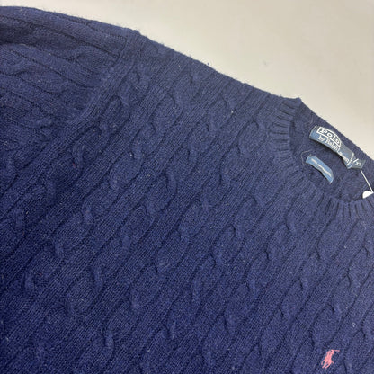 Navy Ralph Lauren Knitted Sweater - Men XL - Very Good