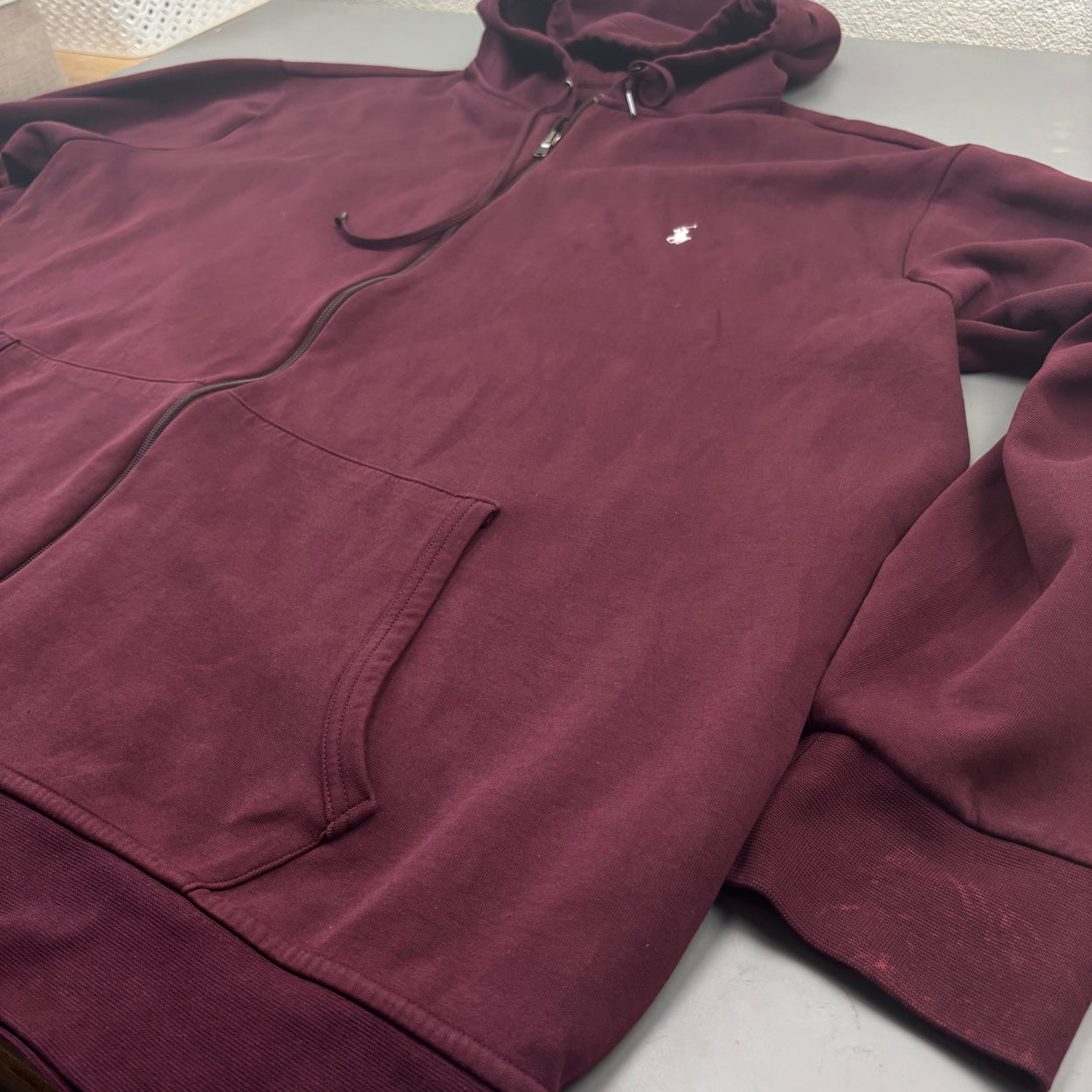 Burgundy Ralph Lauren Zip Vest - Men 4XL - Very Good