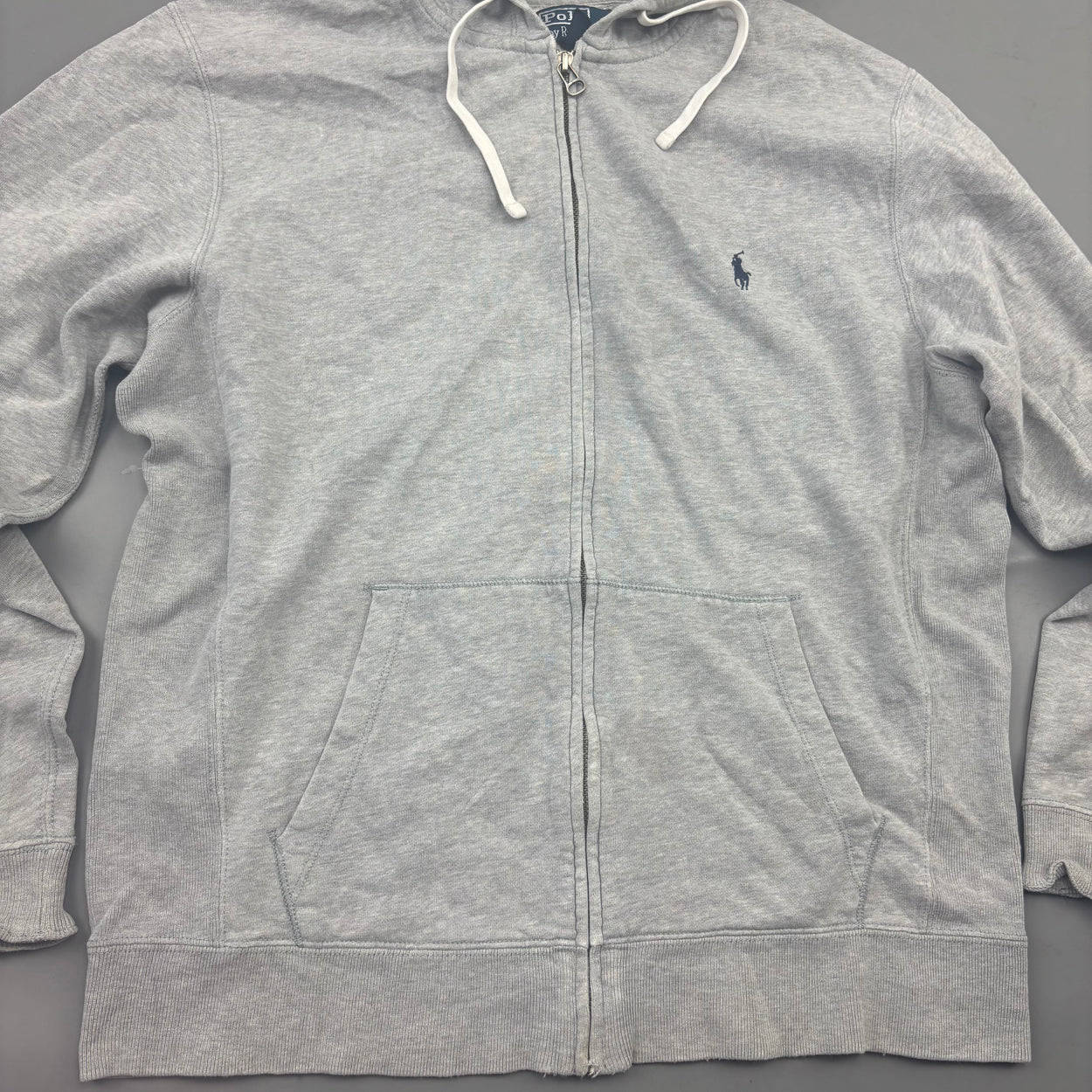 Grey Ralph Lauren Zip Vest - Men M - Very Good