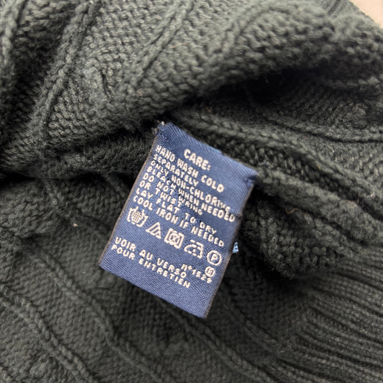 Black Ralph Lauren Knitted T-Shirt - Women L - Very Good