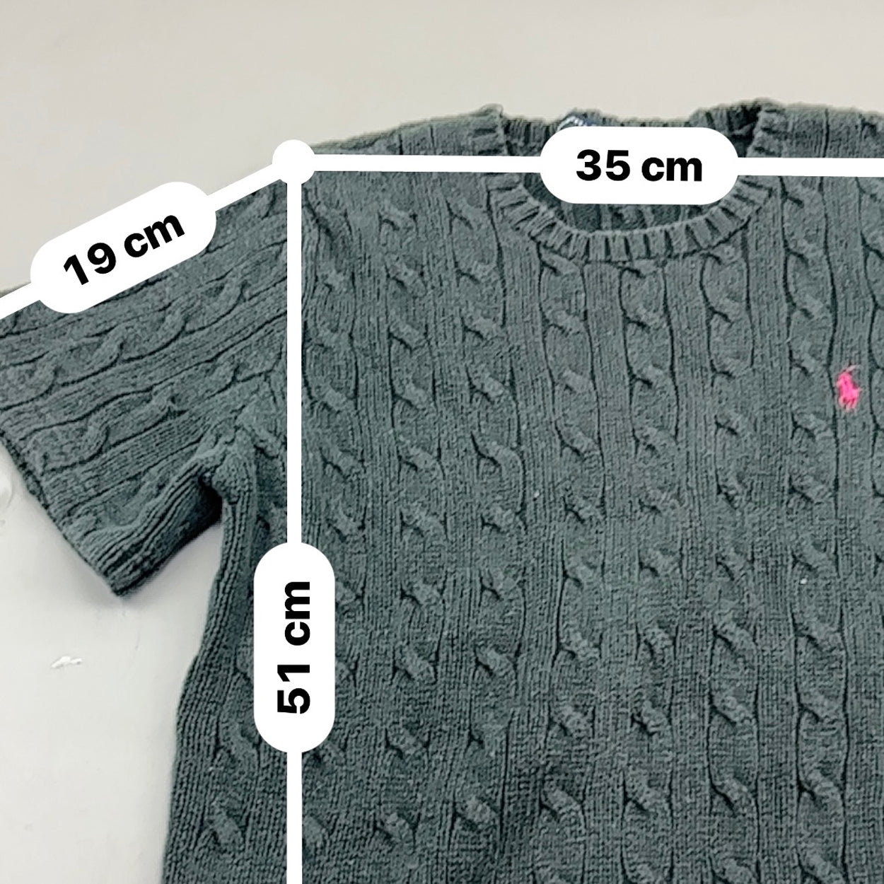 Black Ralph Lauren Knitted T-Shirt - Women L - Very Good