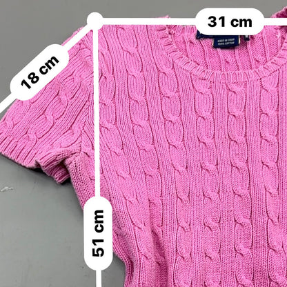 Pink Ralph Lauren Knitted T-Shirt - Women M - Very Good
