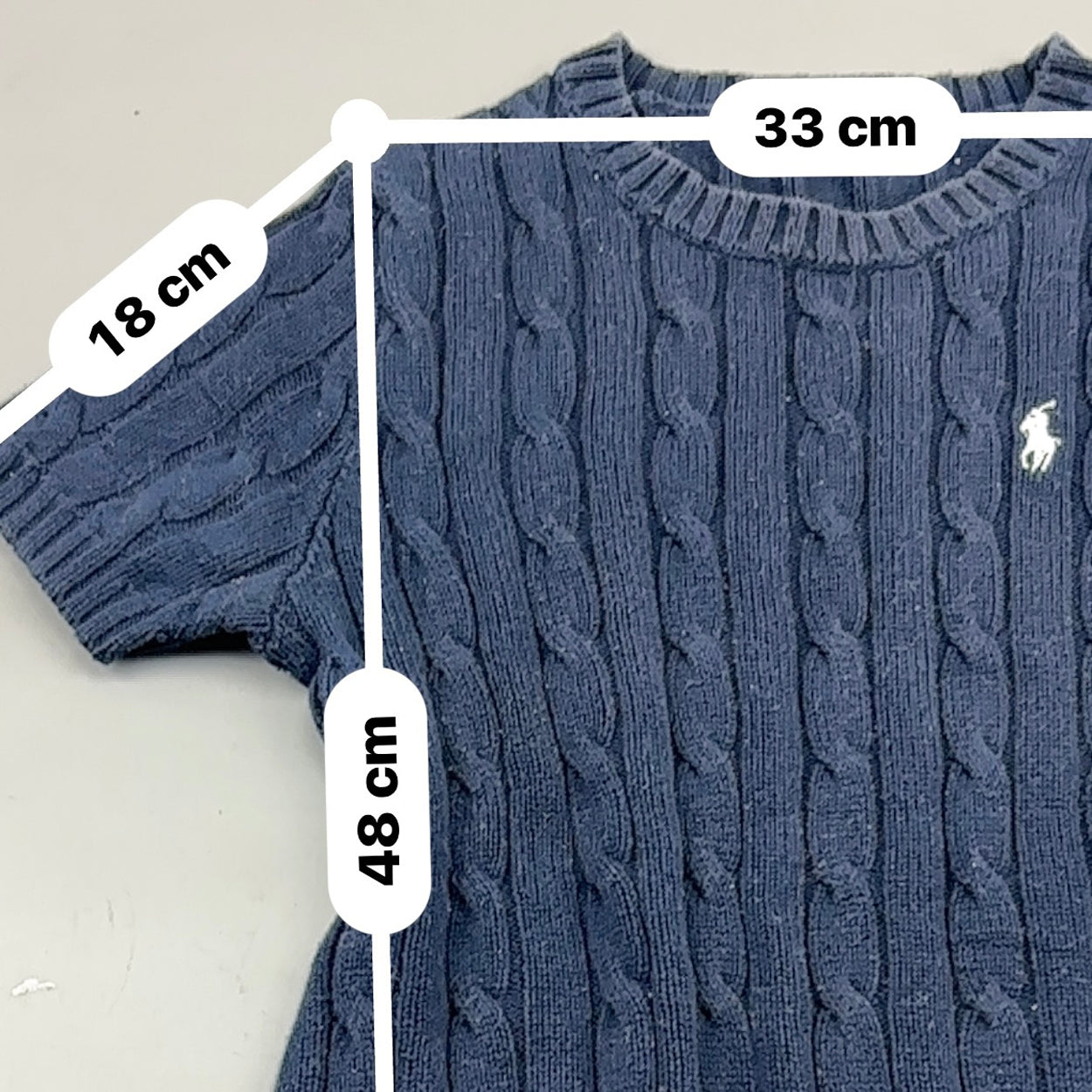 Navy Ralph Lauren Knitted T-Shirt - Women XL - Very Good