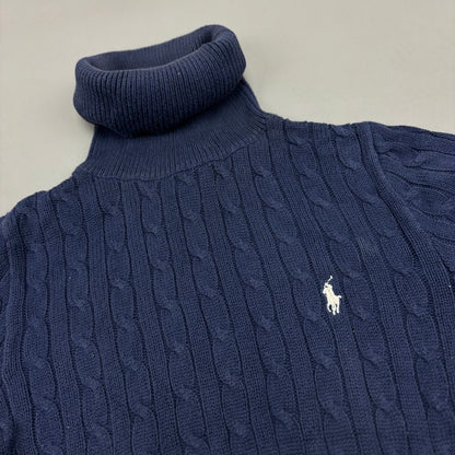 Navy Ralph Lauren Knitted Turtleneck Shirt - Women M - Very Good