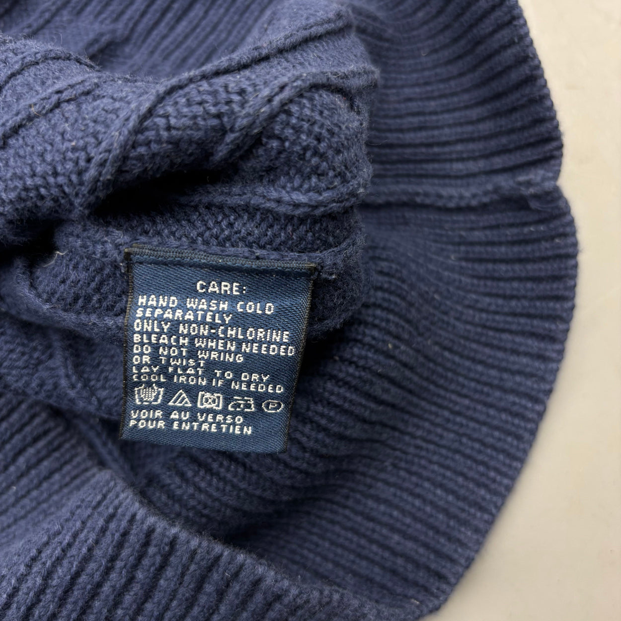 Navy Ralph Lauren Knitted Turtleneck Shirt - Women M - Very Good
