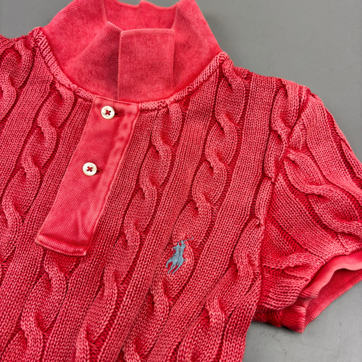 Red Ralph Lauren Knitted T-Shirt - Women XS - Very Good