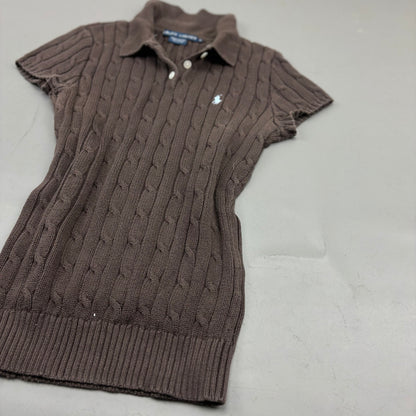 Brown Ralph Lauren Knitted T-Shirt - Women M - Very Good