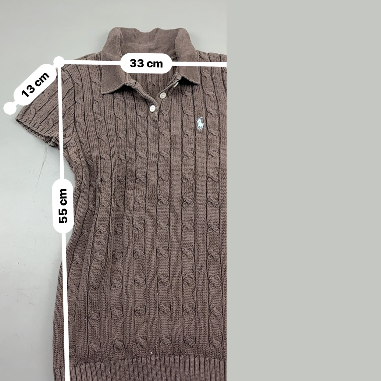 Brown Ralph Lauren Knitted T-Shirt - Women M - Very Good