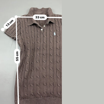 Brown Ralph Lauren Knitted T-Shirt - Women M - Very Good