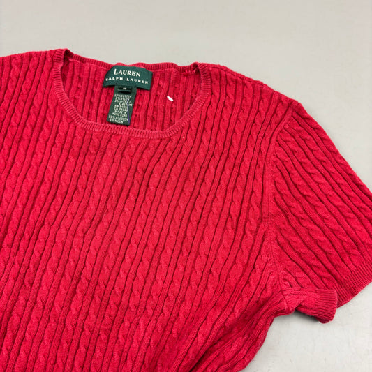 Red Ralph Lauren Knitted T-Shirt - Women M - Very Good