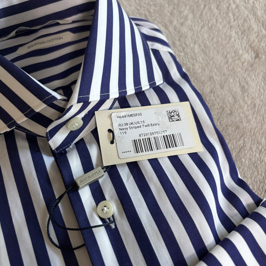 Navy Striped Suitsupply Shirt – Size EU 39 – Brand New with Tags
