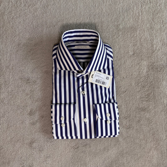 Navy Striped Suitsupply Shirt – Size EU 39 – Brand New with Tags
