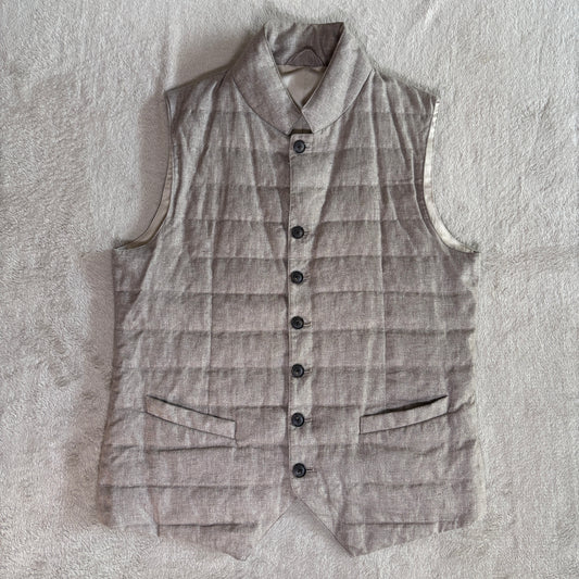 Linen Suitsupply Bodywarmer Beige - M - New, Never Worn