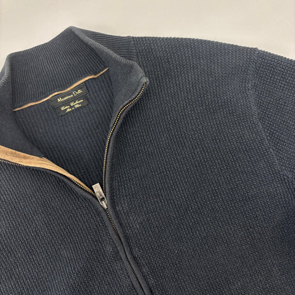 Navy Massimo Dutti Zip Vest - Men XL - Very Good