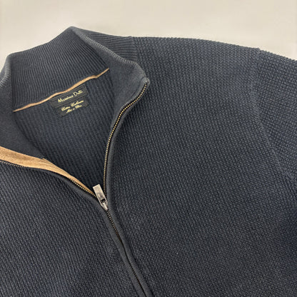 Navy Massimo Dutti Zip Vest - Men XL - Very Good