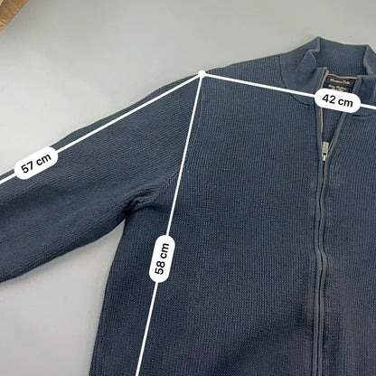Navy Massimo Dutti Zip Vest - Men XL - Very Good