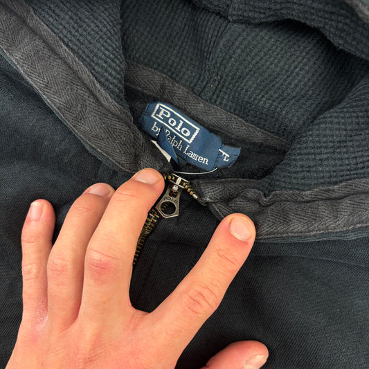 Black Ralph Lauren Zip Vest - Men L - Very Good