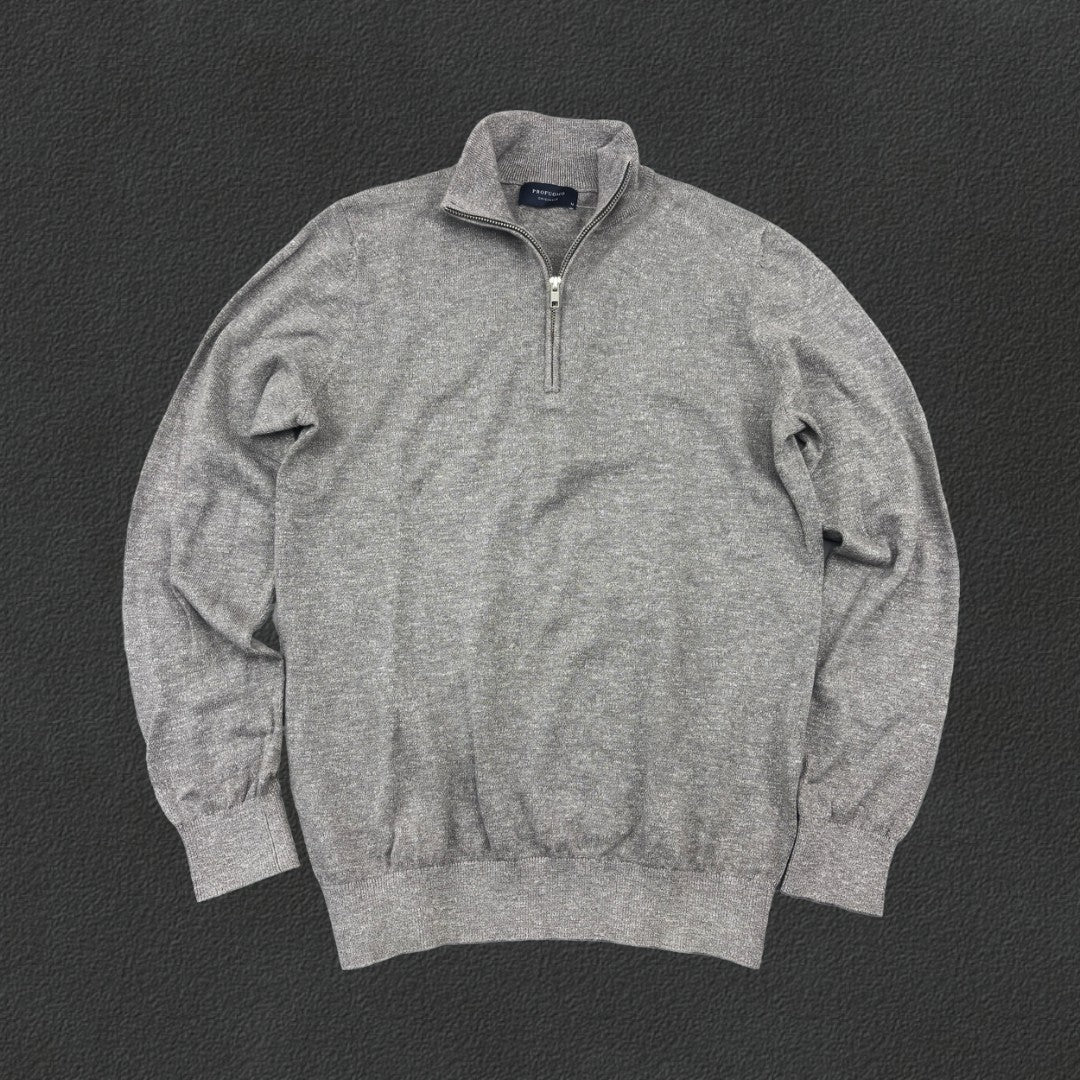 Grey Profuomo Half Zip - Men M - New