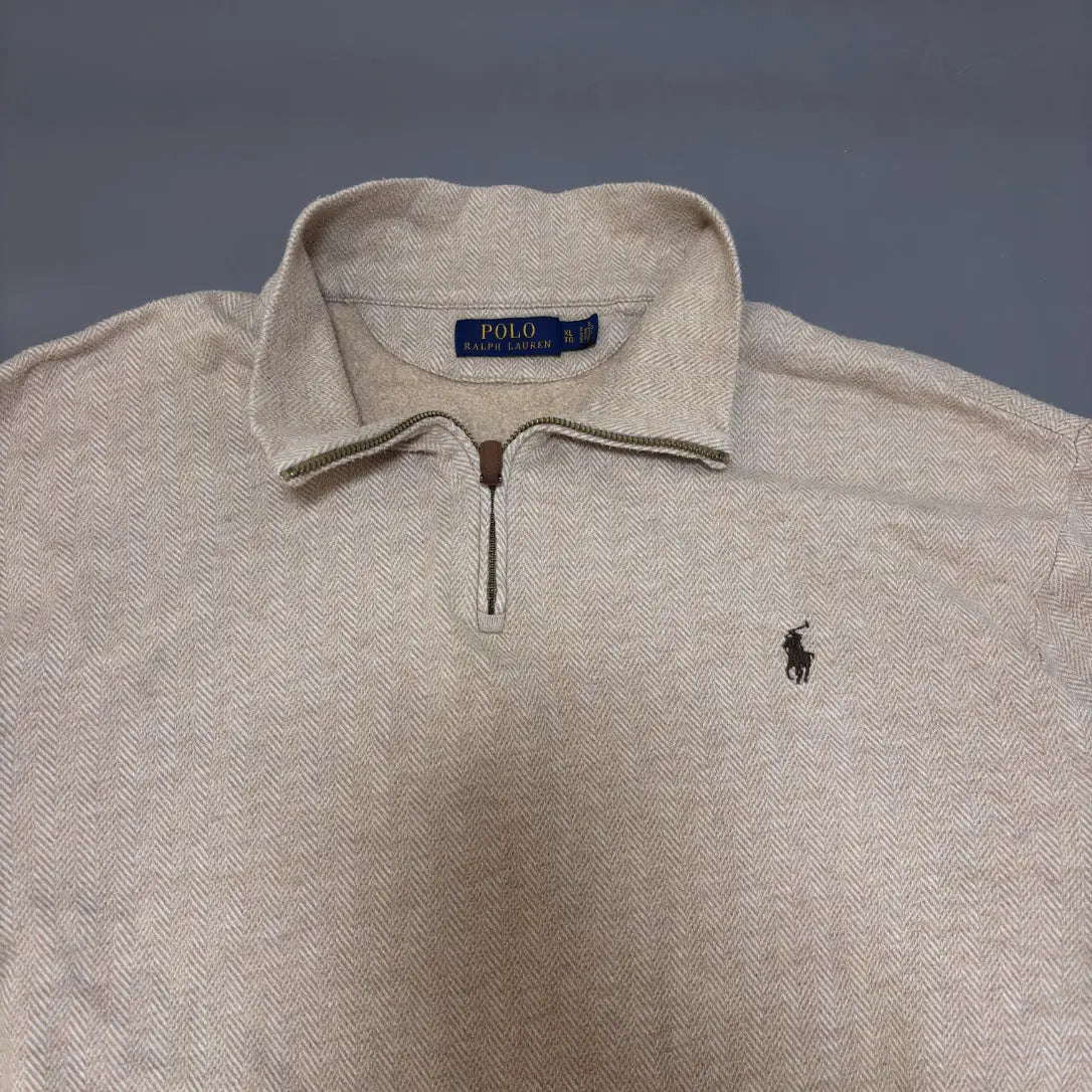 Beige Half Zip Ralph Lauren - XL - Good Condition - Revaleur