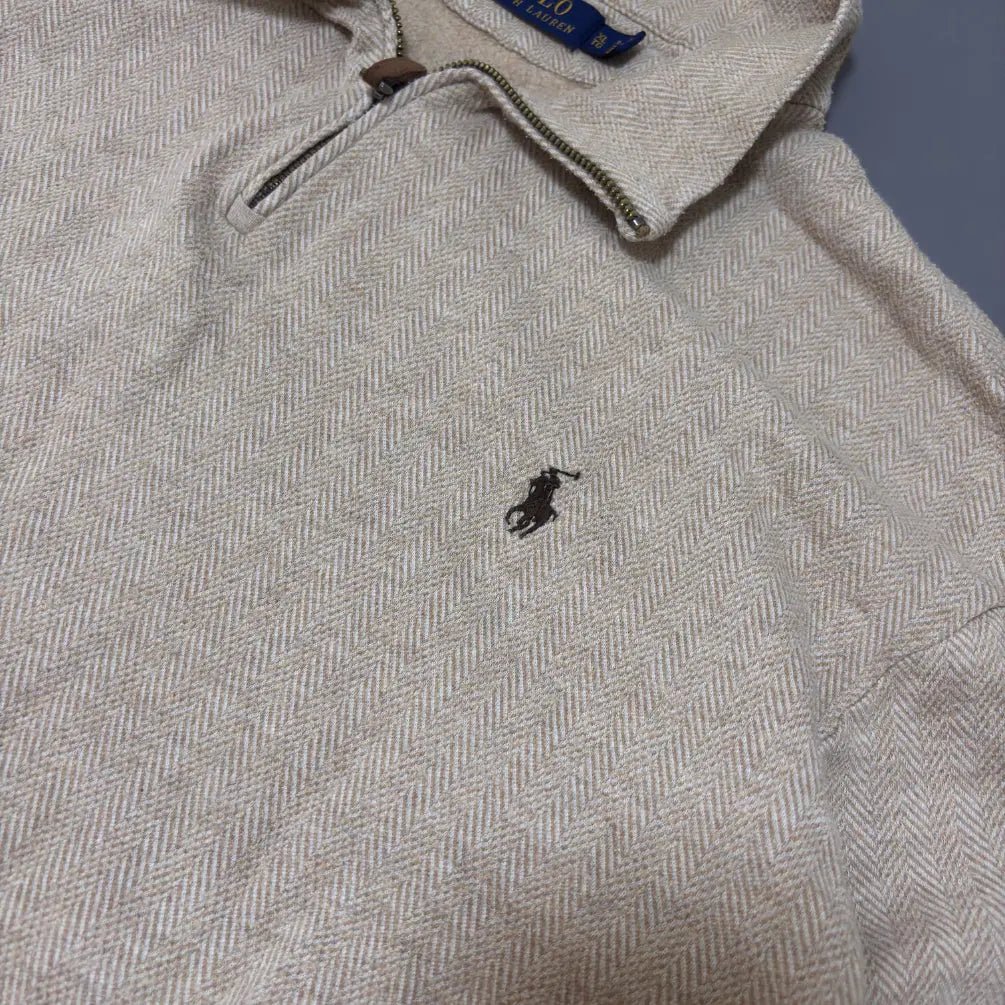 Beige Half Zip Ralph Lauren - XL - Good Condition - Revaleur
