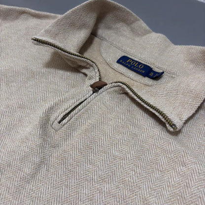 Beige Half Zip Ralph Lauren - XL - Good Condition - Revaleur