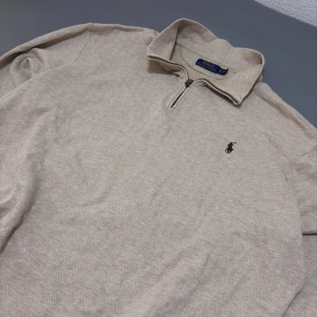 Beige Half Zip Ralph Lauren - XL - Good Condition - Revaleur