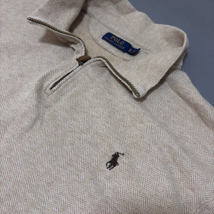 Beige Half Zip Ralph Lauren - XL - Good Condition - Revaleur