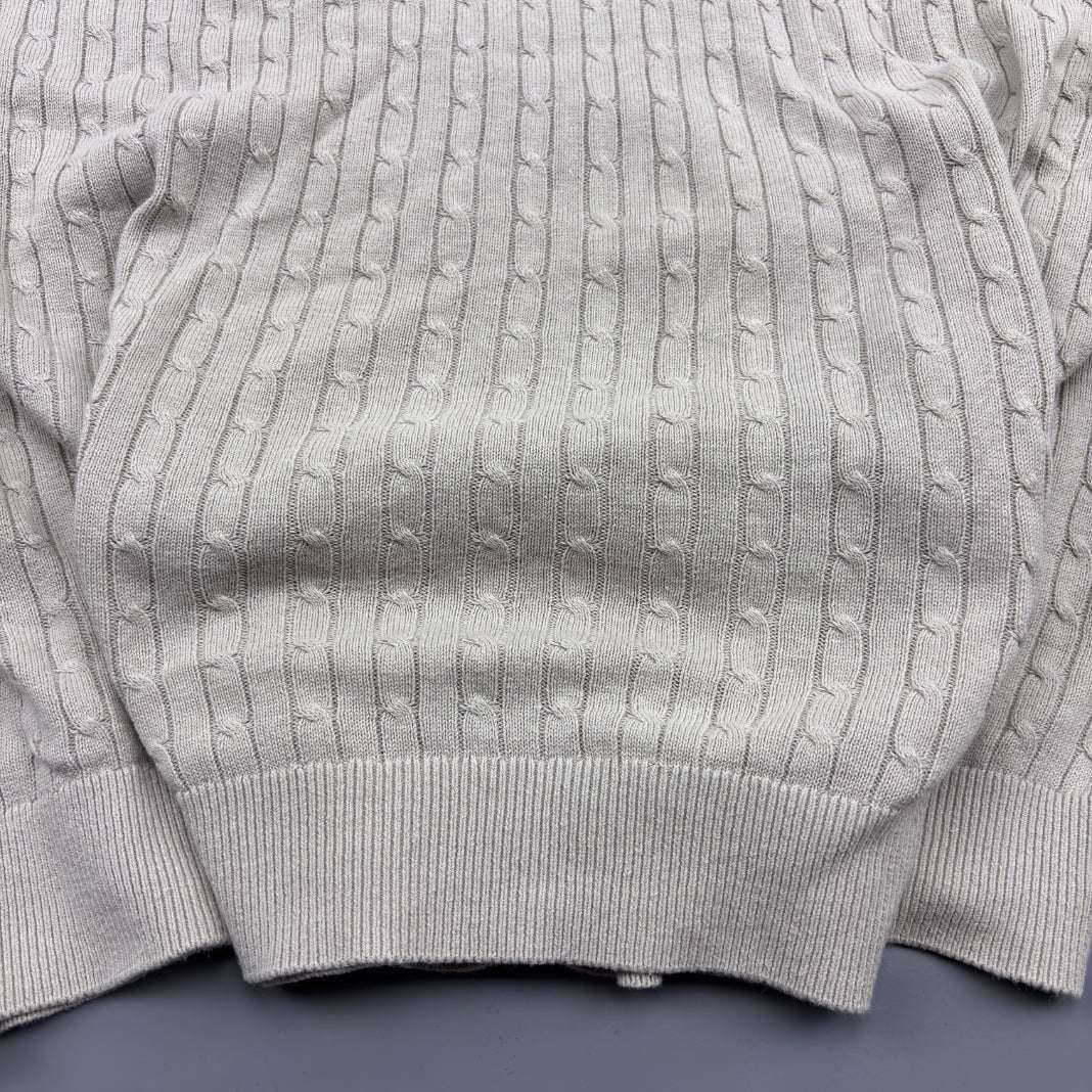 Beige Knitted Polo Shirt Massimo Dutti - XXL - New, Never Worn - Revaleur