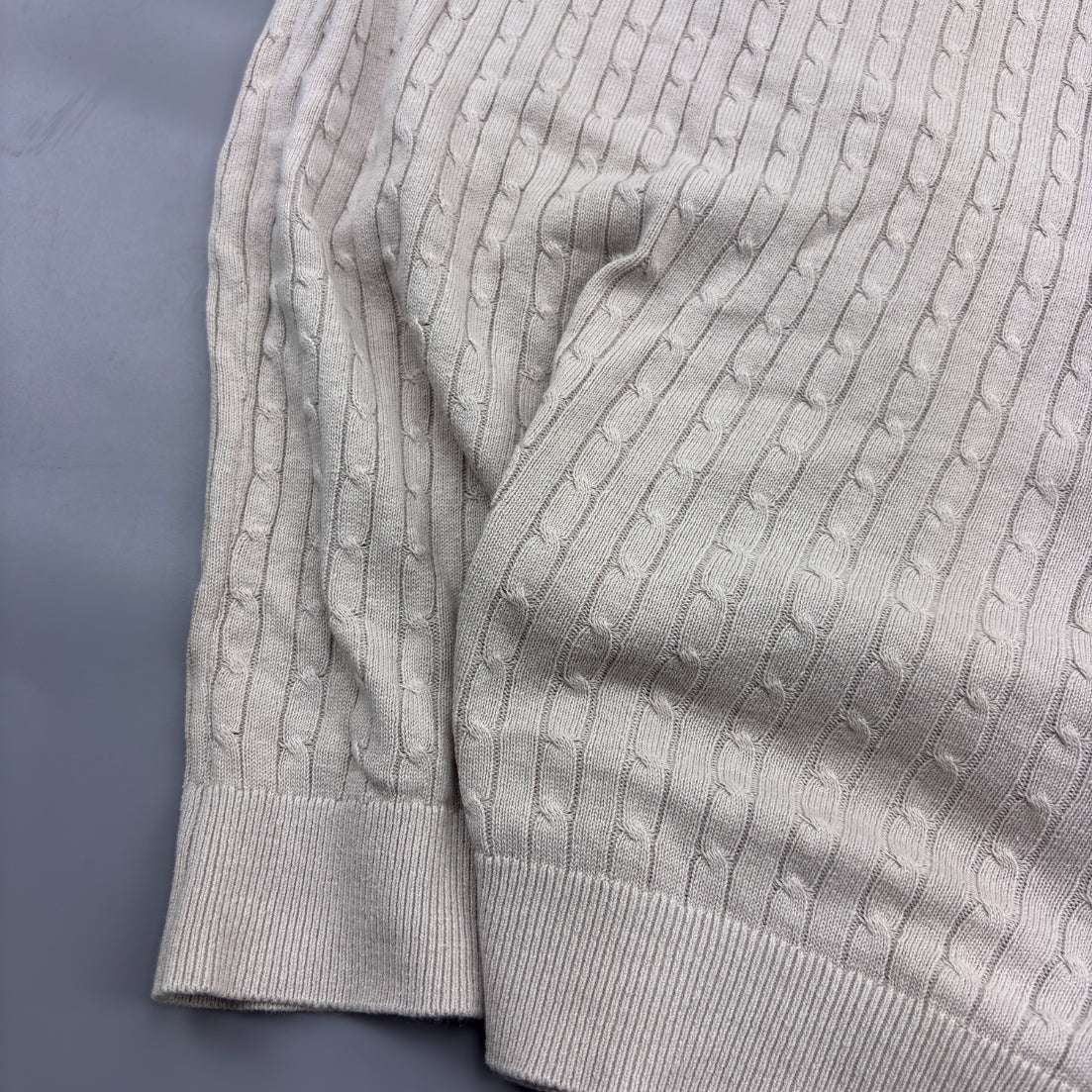 Beige Knitted Polo Shirt Massimo Dutti - XXL - New, Never Worn - Revaleur