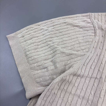 Beige Knitted Polo Shirt Massimo Dutti - XXL - New, Never Worn - Revaleur