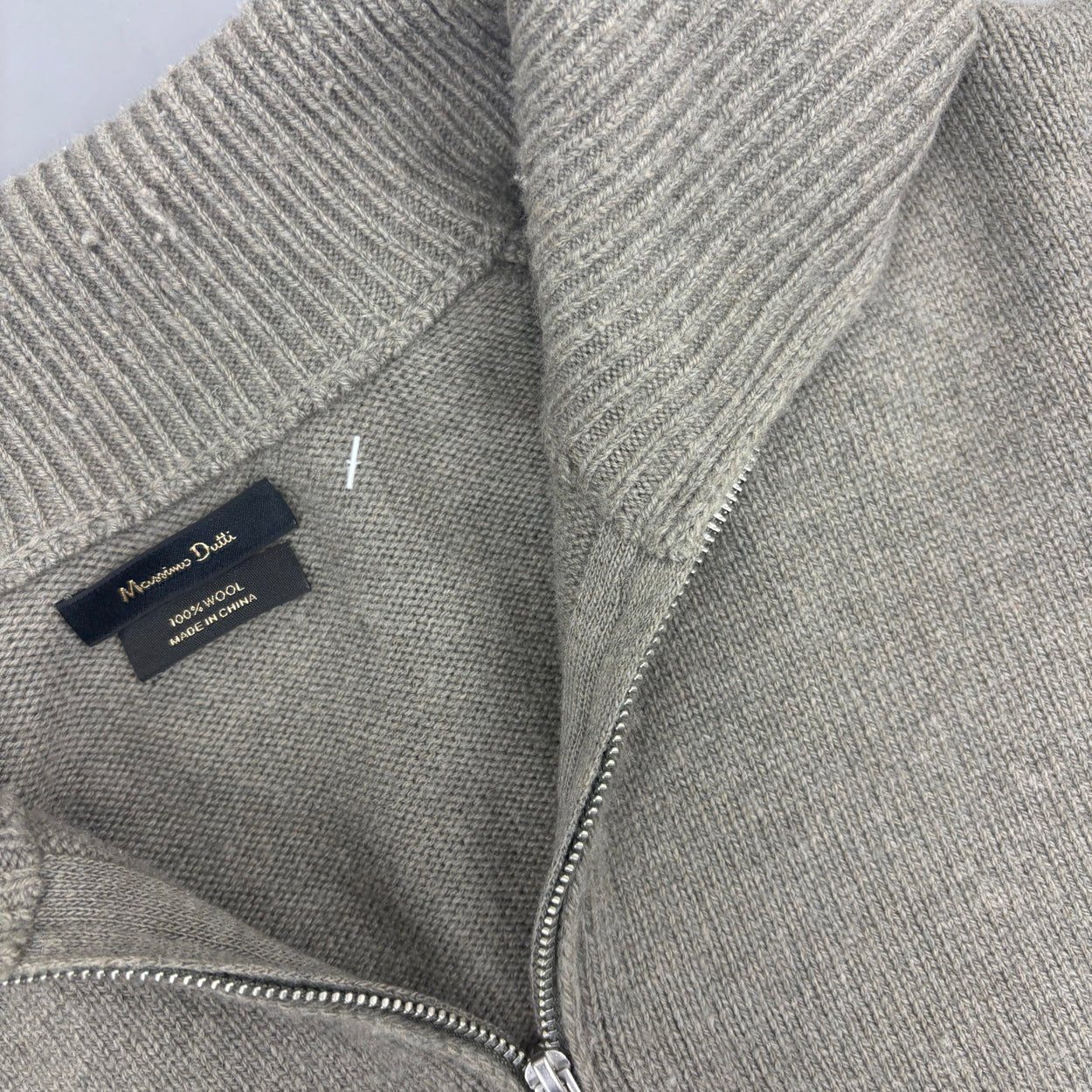 Beige Massimo Dutti Half Zip - Men M - Very Good - Revaleur