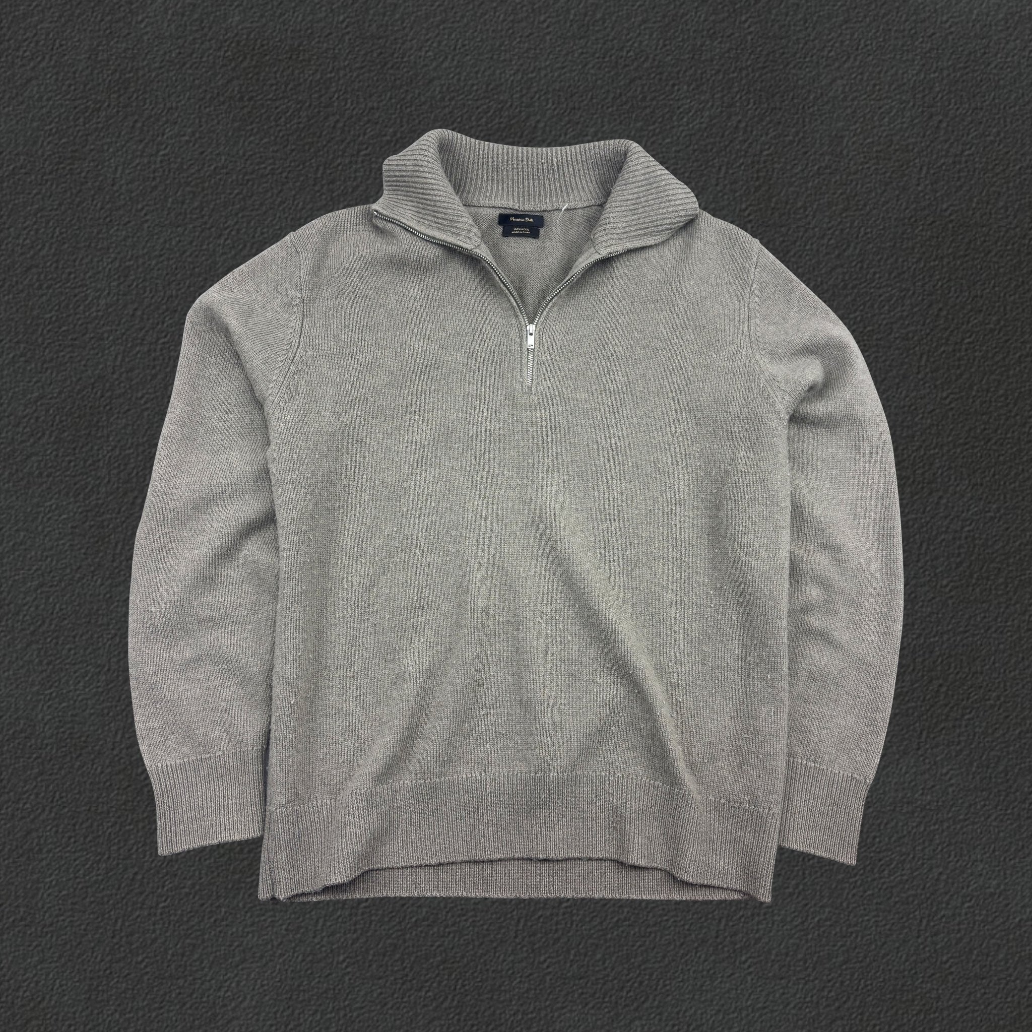 Beige Massimo Dutti Half Zip - Men M - Very Good - Revaleur