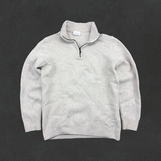 Beige Profuomo Half Zip - Men L - Very Good - Revaleur