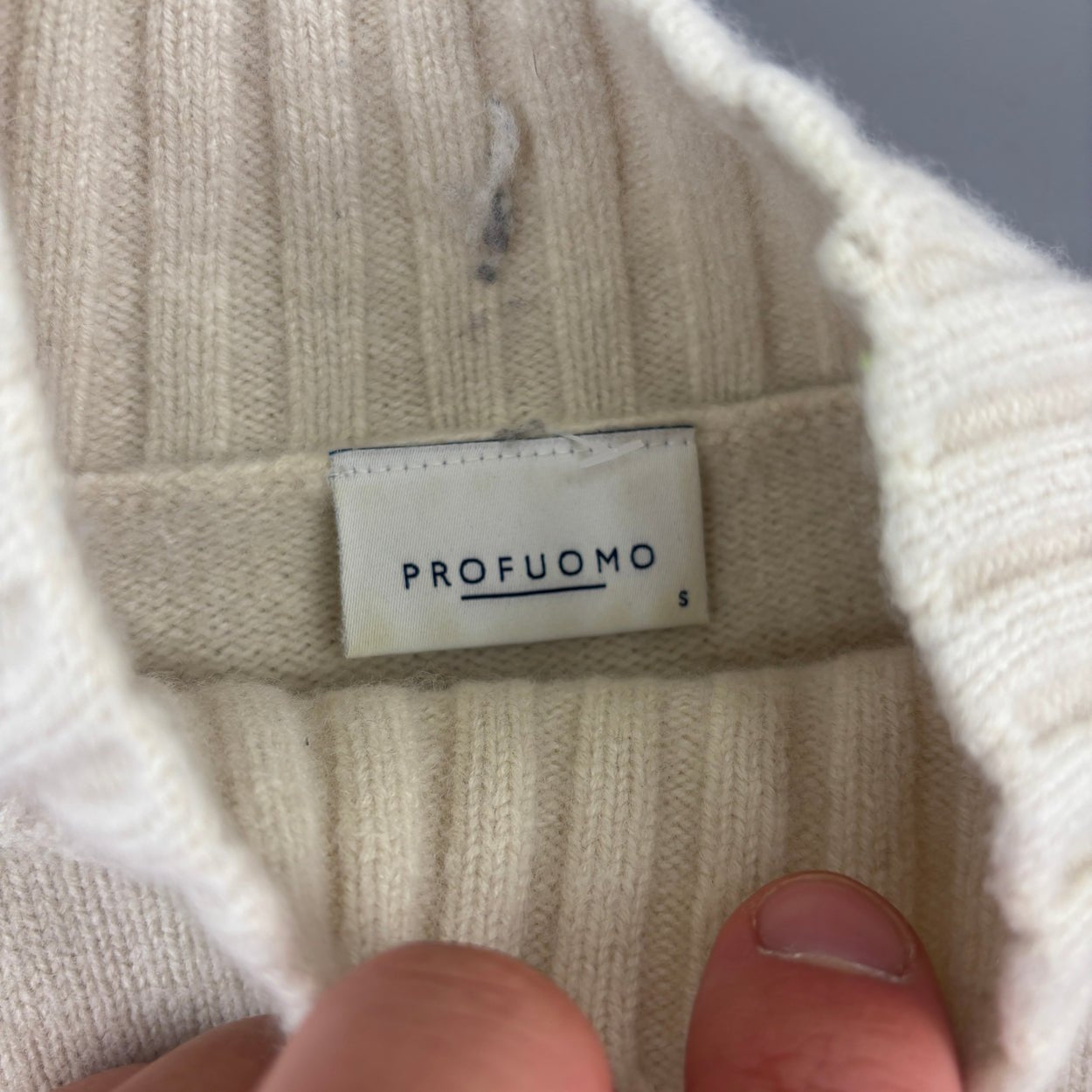Beige Profuomo Turtleneck - Men S - Very Good - Revaleur