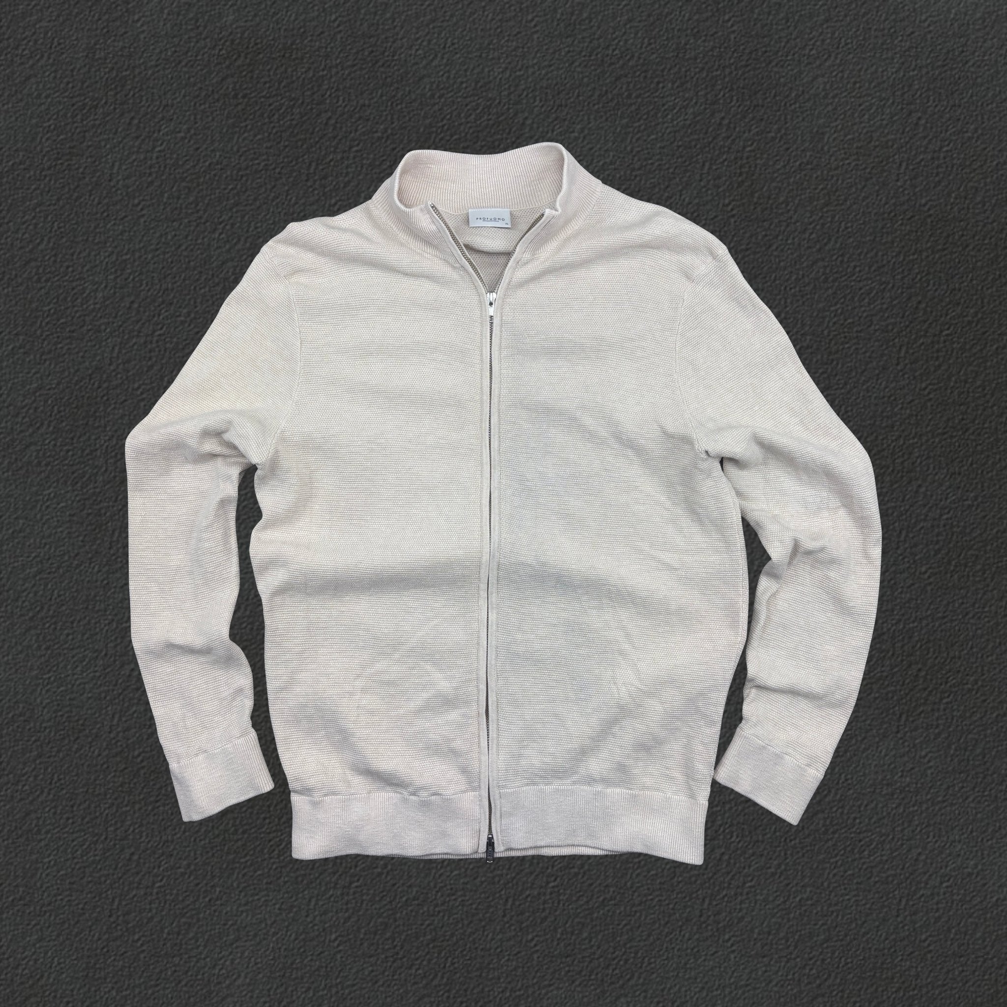 Beige Profuomo Zip Vest - Men XL - Very Good - Revaleur